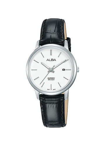 Alba watch on sale leather